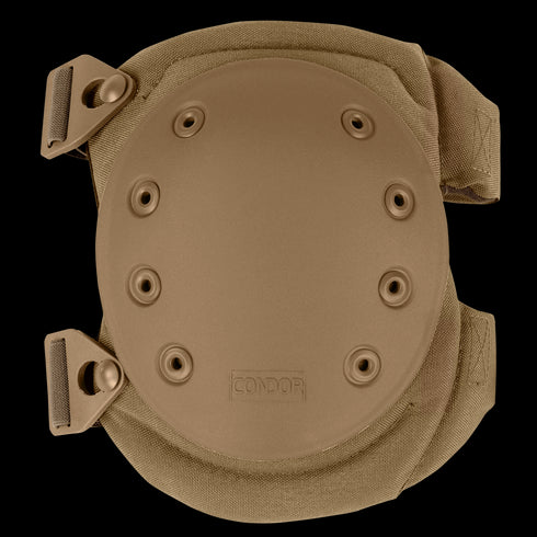 Condor Knee Pads 2 in tan with multiple rivets, adjustable straps, and the Condor logo on the front.