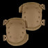 A pair of Condor Knee Pads 2 in tan, featuring adjustable straps and multiple rivets on each pad, displayed against a plain background.