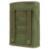 The Condor Gas Mask Pouch is an olive green tactical pouch featuring MOLLE webbing and two snap-button straps on the back.