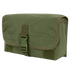 The Condor Gas Mask Pouch is a rectangular olive drab canvas pouch with a front flap, secured by a plastic buckle and trimmed with matching fabric.