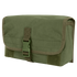 The Condor Gas Mask Pouch is a rectangular olive drab canvas pouch with a front flap, secured by a plastic buckle and trimmed with matching fabric.