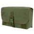 The Condor Gas Mask Pouch is a rectangular olive drab canvas pouch with a front flap, secured by a plastic buckle and trimmed with matching fabric.