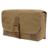 The Condor Gas Mask Pouch, made of brown canvas with a flap cover secured by a plastic buckle and Velcro, is displayed against a white background.