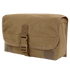 The Condor Gas Mask Pouch, made of brown canvas with a flap cover secured by a plastic buckle and Velcro, is displayed against a white background.