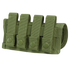 The Condor Shotgun Ammo Pouch in olive green nylon features four securing straps and snap buttons, ideal for military or first responder use, and designed to hold shotgun shells or small tools.