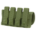 The Condor Shotgun Ammo Pouch in olive green nylon features four securing straps and snap buttons, ideal for military or first responder use, and designed to hold shotgun shells or small tools.
