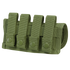 The Condor Shotgun Ammo Pouch in olive green nylon features four securing straps and snap buttons, ideal for military or first responder use, and designed to hold shotgun shells or small tools.