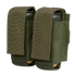 The Condor Double 40mm Grenade Pouch in Olive Drab is made of durable nylon with flap covers, designed to carry and protect two grenades.