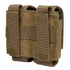 The Condor Double 40mm Grenade Pouch is a brown tactical pouch with two snap-button straps and webbing, designed for secure attachment to your belt or gear.