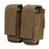 The Condor Double 40mm Grenade Pouch securely holds two cylindrical canisters with flap closures for tactical use.
