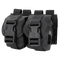 The Condor Double Frag Grenade Pouch features two black nylon pouches with buckle closures and belt loops, ideal for bushcraft or shooting range essentials, displayed side by side against a white background.