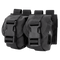 The Condor Double Frag Grenade Pouch features two black nylon pouches with buckle closures and belt loops, ideal for bushcraft or shooting range essentials, displayed side by side against a white background.