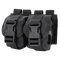 The Condor Double Frag Grenade Pouch features two black nylon pouches with buckle closures and belt loops, ideal for bushcraft or shooting range essentials, displayed side by side against a white background.