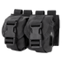 The Condor Double Frag Grenade Pouch features two black nylon pouches with buckle closures and belt loops, ideal for bushcraft or shooting range essentials, displayed side by side against a white background.