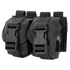 The Condor Double Frag Grenade Pouch features two black nylon pouches with buckle closures and belt loops, ideal for bushcraft or shooting range essentials, displayed side by side against a white background.