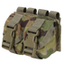 The Condor Double Frag Grenade Pouch in Scorpion OCP features a camouflage design, twin compartments with plastic buckle closures, and MOLLE straps on the back, ideal for tactical or military applications.