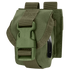 The Condor Single Frag Grenade Pouch features rugged fabric, a front buckle closure, webbing loops, and a side black clip—ideal for bushcraft or EDC use.