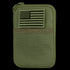 The Condor Pocket Pouch in Olive Drab features a compact design with a mesh front pocket and a U.S. flag patch on the upper front section.