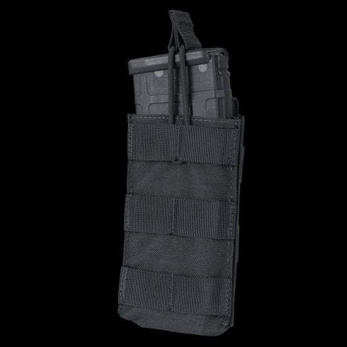 Condor Single M4/M16 Open-Top Mag Pouch holds one rifle magazine and features MOLLE webbing for attachment.