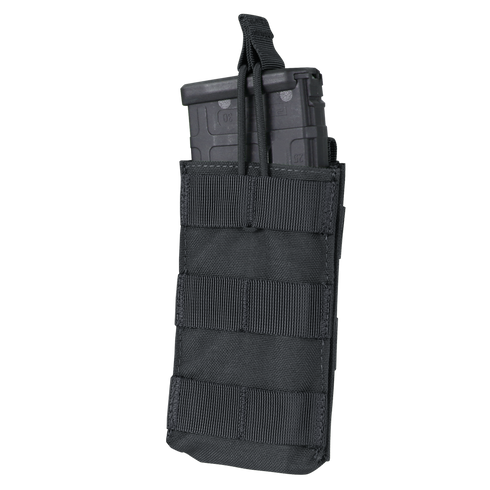 Condor Single M4/M16 Open-Top Mag Pouch holds one rifle magazine and features MOLLE webbing for attachment.