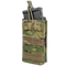 The Condor Single M4/M16 Open-Top Mag Pouch in Scorpion OCP securely holds one rifle magazine upright with a retention strap.