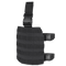 The Condor Drop Leg Platform is a black tactical MOLLE accessory with adjustable straps and plastic buckles, perfect for securely carrying gear at the range or for first responders.