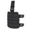 The Condor Drop Leg Platform is a black tactical MOLLE accessory with adjustable straps and plastic buckles, perfect for securely carrying gear at the range or for first responders.
