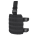 The Condor Drop Leg Platform is a black tactical MOLLE accessory with adjustable straps and plastic buckles, perfect for securely carrying gear at the range or for first responders.