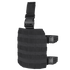The Condor Drop Leg Platform is a black tactical MOLLE accessory with adjustable straps and plastic buckles, perfect for securely carrying gear at the range or for first responders.