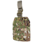 The Condor Drop Leg Platform in Scorpion OCP features a camouflage design with a webbing grid and a tan buckle strap attachment at the top.