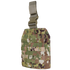 The Condor Drop Leg Platform in Scorpion OCP features a camouflage design with a webbing grid and a tan buckle strap attachment at the top.