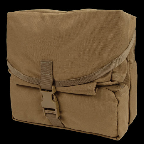 The Condor Fold-Out Medical Bag is a tan, rectangular canvas pouch featuring a front flap secured by a plastic buckle and strap.