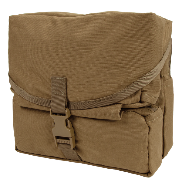 The Condor Fold-Out Medical Bag is a tan, rectangular canvas pouch featuring a front flap secured by a plastic buckle and strap.