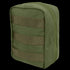 The Condor EMT Pouch in Olive Drab features a zippered closure and horizontal webbing straps on the front, making it easy to attach to gear or backpacks.