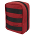 The Condor EMT Pouch is a small red rectangular fabric pouch featuring black horizontal straps and a zipper that runs along the top and one side.