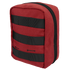 The Condor EMT Pouch is a small red rectangular fabric pouch featuring black horizontal straps and a zipper that runs along the top and one side.