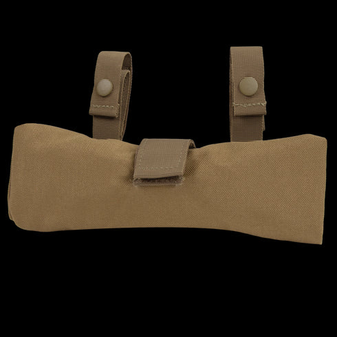 The Condor 3-Fold Mag Recovery Pouch is a tan, military-inspired fabric pouch with two buttoned straps and a central flap closure, shown against a white background.