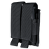 The Condor Double Pistol Mag Pouch is a black nylon pouch with two Velcro-secured compartments, perfect for carrying extra mags—ideal for law enforcement or EDC at the range.