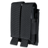The Condor Double Pistol Mag Pouch is a black nylon pouch with two Velcro-secured compartments, perfect for carrying extra mags—ideal for law enforcement or EDC at the range.