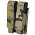 The Condor Double Pistol Mag Pouch in Scorpion OCP holds two magazines, shown partially inserted in its camouflage-patterned design.