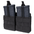 The Condor Double M14 Open-Top Mag Pouch is a black tactical pouch designed to hold two rifle magazines securely, making it ideal for use at the range or during military operations.