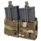Two magazines in a Condor Double M14 Open-Top Mag Pouch, Scorpion OCP camouflage color, with retention straps.