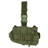 The Condor Utility Leg Rig in olive green features adjustable straps, a quick-release buckle, and a side pouch attachment for tactical use.