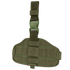 The Condor Utility Leg Rig is an olive green tactical panel with adjustable straps and a plastic buckle, designed for attaching gear.