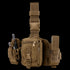 The Condor Utility Leg Rig is a tactical khaki pouch with multiple compartments and buckle closures, perfect for EDC or shooting range use. Attach gear like a walkie-talkie or pliers to its strap for quick access.