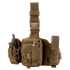 The Condor Utility Leg Rig is a tactical khaki pouch with multiple compartments and buckle closures, perfect for EDC or shooting range use. Attach gear like a walkie-talkie or pliers to its strap for quick access.