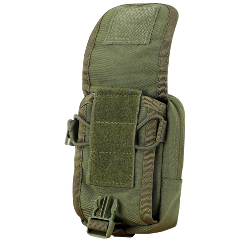 The Condor Gadget Pouch - Scorpion OCP features a front flap, buckle closure, and Velcro patch. Made of durable fabric, its perfect for bushcraft or carrying small gear and accessories at the shooting range.