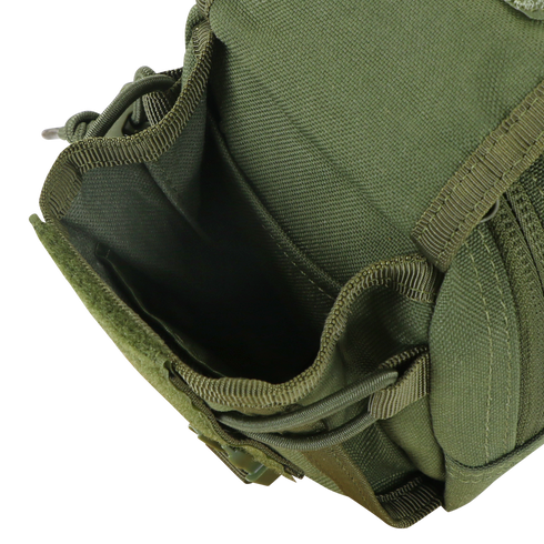 Close-up of the Condor Gadget Pouch - Scorpion OCP, featuring reinforced stitching and multiple compartments—ideal for first responders or shooting range use.