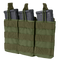 Condor Triple M4/M16 Open-Top Mag Pouch in Olive Drab holds three rifle magazines.