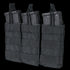 The Condor Triple M4/M16 Open-Top Mag Pouch securely holds three rifle magazines with adjustable straps and features exterior webbing for easy attachment.